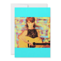 folksinger girl invitations