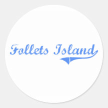 Follets Island Texas Classic Design Round Stickers