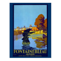 "Fontainebleau" Vintage Travel Poster Post Cards