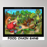 Food Chain Gang Funny Art Posters posters