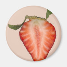 Food - Fruit - Slice of Strawberry Magnet