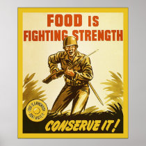Food is Fighting Strength ~ Vintage WW2 Poster