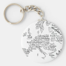 Food Map of Europe Keychains