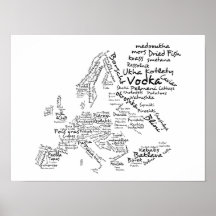 Food Map of Europe (SMALL) Poster