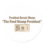Food Stamp President Obama Round Stickers