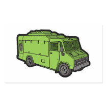 Food Truck: Basic (Green) Rectangular Stickers