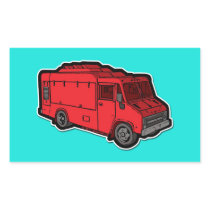 Food Truck: Basic (Red) Rectangle Stickers