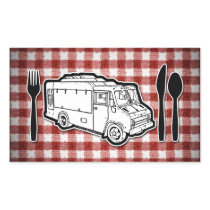Food Truck Plate & Utensils Rectangle Sticker