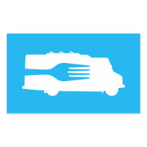 Food Truck: Side/Fork (Blue) Rectangle Sticker
