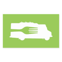 Food Truck: Side/Fork (Green) Rectangle Sticker