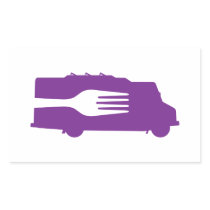 Food Truck: Side/Fork (Purple) Rectangular Stickers