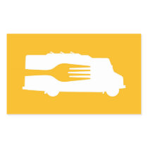 Food Truck: Side/Fork (Yellow) Rectangle Stickers