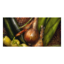 Food - Vegetables - Greens and Onions Personalized Photo Card