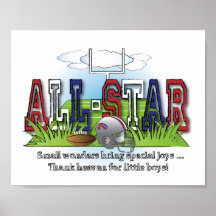 Football All-Star Boys Room Wall Art Posters