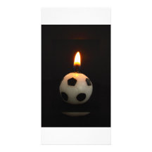 football candle photo greeting card