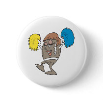 football cheerleader button