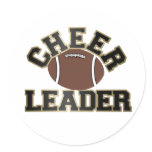 Football Cheerleader Round Stickers
