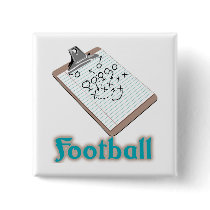 Football Clip Board Pinback Button