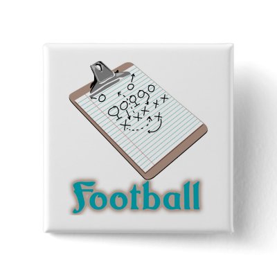 Football Clip Board Pinback Button by shopaholicchick