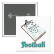 Football Clip Board Pinback Button
