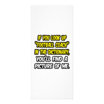 Football Coach In Dictionary...My Picture Personalised Rack Card