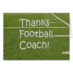 Football Coach Thank You Thanks on Playing Field Card