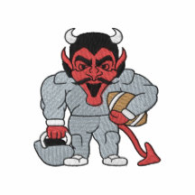 Football Devil Embroidered Hoodie
