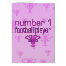 Football Gifts for Her: Number 1 Football Player Greeting Cards