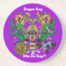 Football Mardi Gras Memorabilia View Notes Please Beverage Coaster