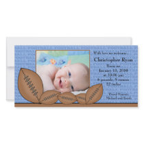 Football PHOTO  Boy Birth Announcement