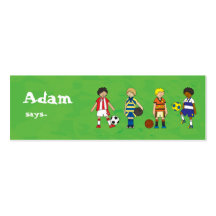 Football Soccer boys party loot bag thank you Business Cards