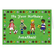 Football Soccer personalised birthday card