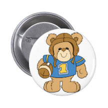 Football Teddy Bear Design Button