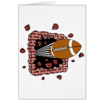 Football Through A Wall Cards