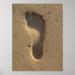 Footprint in beach sand