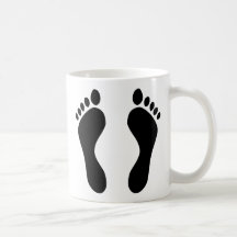 footprints feet coffee mugs