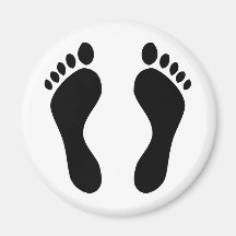 footprints feet refrigerator magnet