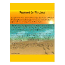 Footprints in the Sand Postcard
