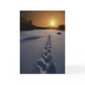 Footprints In the Snow blank note card
