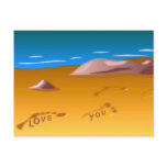 Footprints on Beach Postcard