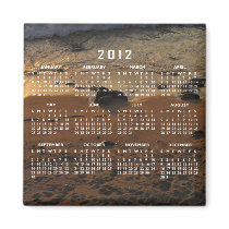 Footprints on the Beach; 2012 Calendar Fridge Magnet