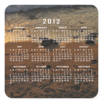Footprints on the Beach; 2012 Calendar Square Sticker