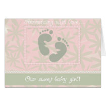 Footprints Sweet Baby Girl Greeting Cards