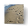 Footsteps on a sandy beach (Maine)