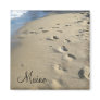 Footsteps on a sandy beach (Maine)