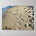 Footsteps on a sandy beach (Maine)