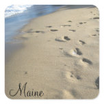 Footsteps on a sandy beach (Maine)
