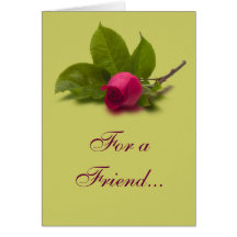 For a Friend Red Rose Card