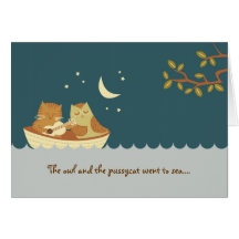 For Alex: Owl & Pussycat Baby Shower Invitation v. Card