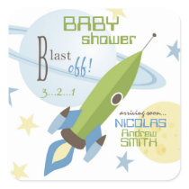 For Baby Boy Invite Square Sticker